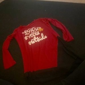 Red and black baby it’s cold outside long sleeve
